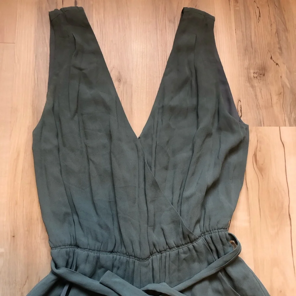 Babaton Maximilion Sleeveless V-Neck Wide-Leg Jumpsuit Teal Blue Green - Picture 6 of 12